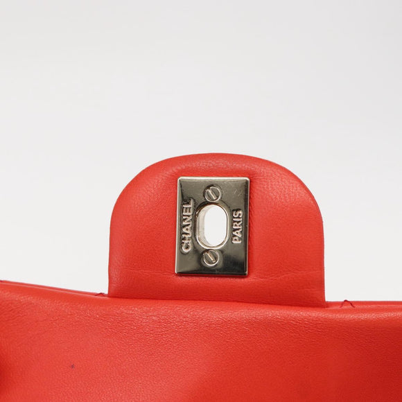 CHANEL Matelasse 20 Chain Shoulder Bag Lamb Skin Orange Gold CC Auth 142986SAM