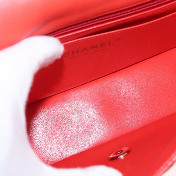 CHANEL Matelasse 20 Chain Shoulder Bag Lamb Skin Orange Gold CC Auth 142986SAM