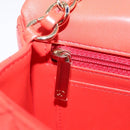 CHANEL Matelasse 20 Chain Shoulder Bag Lamb Skin Orange Gold CC Auth 142986SAM-24