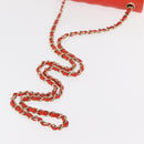 CHANEL Matelasse 20 Chain Shoulder Bag Lamb Skin Orange Gold CC Auth 142986SAM-7