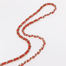 CHANEL Matelasse 20 Chain Shoulder Bag Lamb Skin Orange Gold CC Auth 142986SAM-9