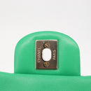 CHANEL Matelasse 17 Chain Shoulder Bag Lamb Skin Green Gold CC Auth 142987SM-22