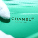 CHANEL Matelasse 17 Chain Shoulder Bag Lamb Skin Green Gold CC Auth 142987SM-23