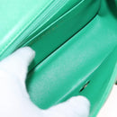 CHANEL Matelasse 17 Chain Shoulder Bag Lamb Skin Green Gold CC Auth 142987SM-9