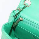 CHANEL Matelasse 17 Chain Shoulder Bag Lamb Skin Green Gold CC Auth 142987SM-26