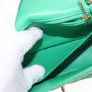 CHANEL Matelasse 17 Chain Shoulder Bag Lamb Skin Green Gold CC Auth 142987SM-28