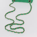 CHANEL Matelasse 17 Chain Shoulder Bag Lamb Skin Green Gold CC Auth 142987SM-7