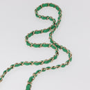 CHANEL Matelasse 17 Chain Shoulder Bag Lamb Skin Green Gold CC Auth 142987SM-14