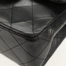 CHANEL Matelasse Chain Shoulder Bag Lamb Skin Black Gold CC Auth 142988V-12