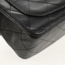 CHANEL Matelasse Chain Shoulder Bag Lamb Skin Black Gold CC Auth 142988V-13