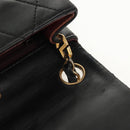 CHANEL Matelasse Chain Shoulder Bag Lamb Skin Black Gold CC Auth 142988V-18