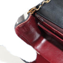 CHANEL Matelasse Chain Shoulder Bag Lamb Skin Black Gold CC Auth 142988V-22