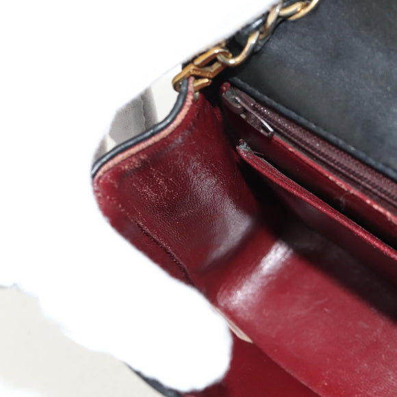 CHANEL Matelasse Chain Shoulder Bag Lamb Skin Black Gold CC Auth 142988V