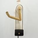 CHANEL Matelasse Chain Shoulder Bag Lamb Skin Black Gold CC Auth 142988V-28