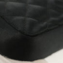 CHANEL Matelasse Chain Shoulder Bag Satin Black Gold CC Auth 142989V-13