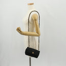 CHANEL Matelasse Chain Shoulder Bag Satin Black Gold CC Auth 142989V-26