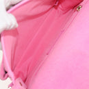 CHANEL Matelasse Chain Shoulder Bag Canvas Pink Gold CC Auth 142990V-10