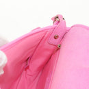 CHANEL Matelasse Chain Shoulder Bag Canvas Pink Gold CC Auth 142990V-24