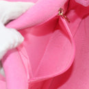 CHANEL Matelasse Chain Shoulder Bag Canvas Pink Gold CC Auth 142990V-27