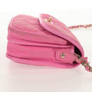 CHANEL Matelasse Chain Shoulder Bag Canvas Pink Gold CC Auth 142990V-4