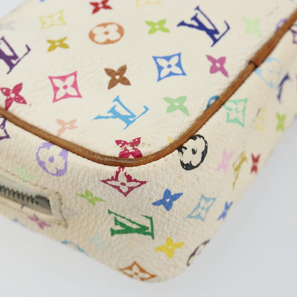 LOUIS VUITTON Monogram Multicolor Trousse Wapity Pouch White M58033 Auth 142993