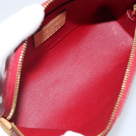 LOUIS VUITTON Vernis Rayure Pochette Cosmetic Pomme D'amour M91721 Auth 142996