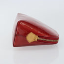 LOUIS VUITTON Vernis Rayure Pochette Cosmetic Pomme D'amour M91721 Auth 142996-3