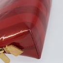 LOUIS VUITTON Vernis Rayure Pochette Cosmetic Pomme D'amour M91721 Auth 142996-14