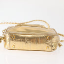 PRADA Hand Bag Leather 2way Gold Auth 142998-11
