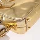 PRADA Hand Bag Leather 2way Gold Auth 142998-12
