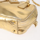 PRADA Hand Bag Leather 2way Gold Auth 142998-13