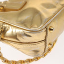 PRADA Hand Bag Leather 2way Gold Auth 142998-14