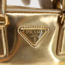 PRADA Hand Bag Leather 2way Gold Auth 142998-18