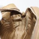 PRADA Hand Bag Leather 2way Gold Auth 142998-21