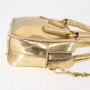 PRADA Hand Bag Leather 2way Gold Auth 142998-4