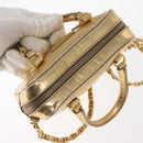 PRADA Hand Bag Leather 2way Gold Auth 142998-6