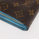 LOUIS VUITTON Monogram Groom Compact Zip Wallet Blue M60036 LV Auth 143001V-10