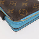 LOUIS VUITTON Monogram Groom Compact Zip Wallet Blue M60036 LV Auth 143001V-11