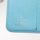 LOUIS VUITTON Monogram Groom Compact Zip Wallet Blue M60036 LV Auth 143001V-14