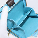 LOUIS VUITTON Monogram Groom Compact Zip Wallet Blue M60036 LV Auth 143001V-19