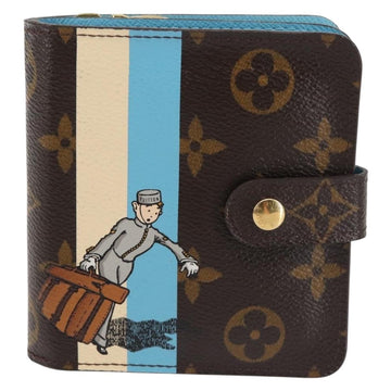 LOUIS VUITTON Monogram Groom Compact Zip Wallet Blue M60036 LV Auth 143001V - 0