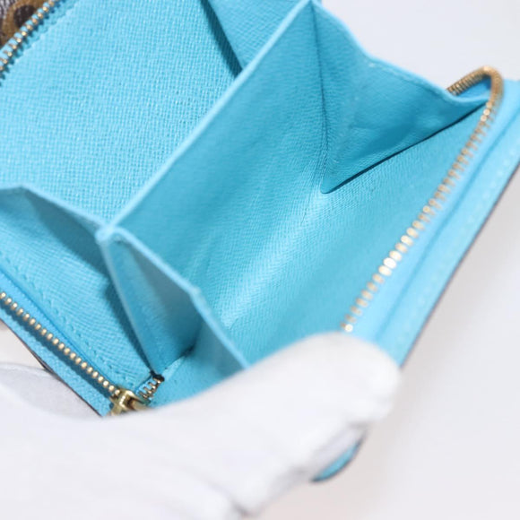 LOUIS VUITTON Monogram Groom Compact Zip Wallet Blue M60036 LV Auth 143001V
