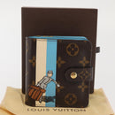 LOUIS VUITTON Monogram Groom Compact Zip Wallet Blue M60036 LV Auth 143001V-22