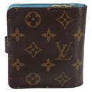 LOUIS VUITTON Monogram Groom Compact Zip Wallet Blue M60036 LV Auth 143001V-3