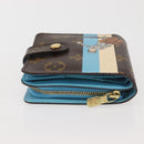LOUIS VUITTON Monogram Groom Compact Zip Wallet Blue M60036 LV Auth 143001V-6