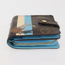 LOUIS VUITTON Monogram Groom Compact Zip Wallet Blue M60036 LV Auth 143001V-7