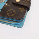 LOUIS VUITTON Monogram Groom Compact Zip Wallet Blue M60036 LV Auth 143001V-8