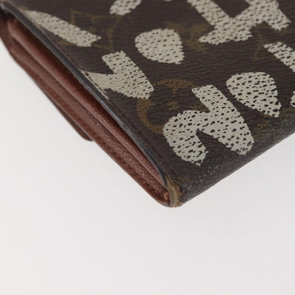 LOUIS VUITTON Monogram Graffiti Porte Monnaie Credit White M92189 LV Auth 143002
