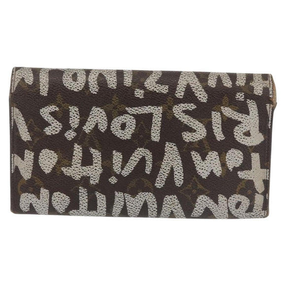 LOUIS VUITTON Monogram Graffiti Porte Monnaie Credit White M92189 LV Auth 143002