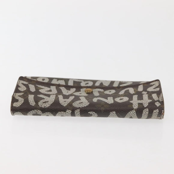 LOUIS VUITTON Monogram Graffiti Porte Monnaie Credit White M92189 LV Auth 143002